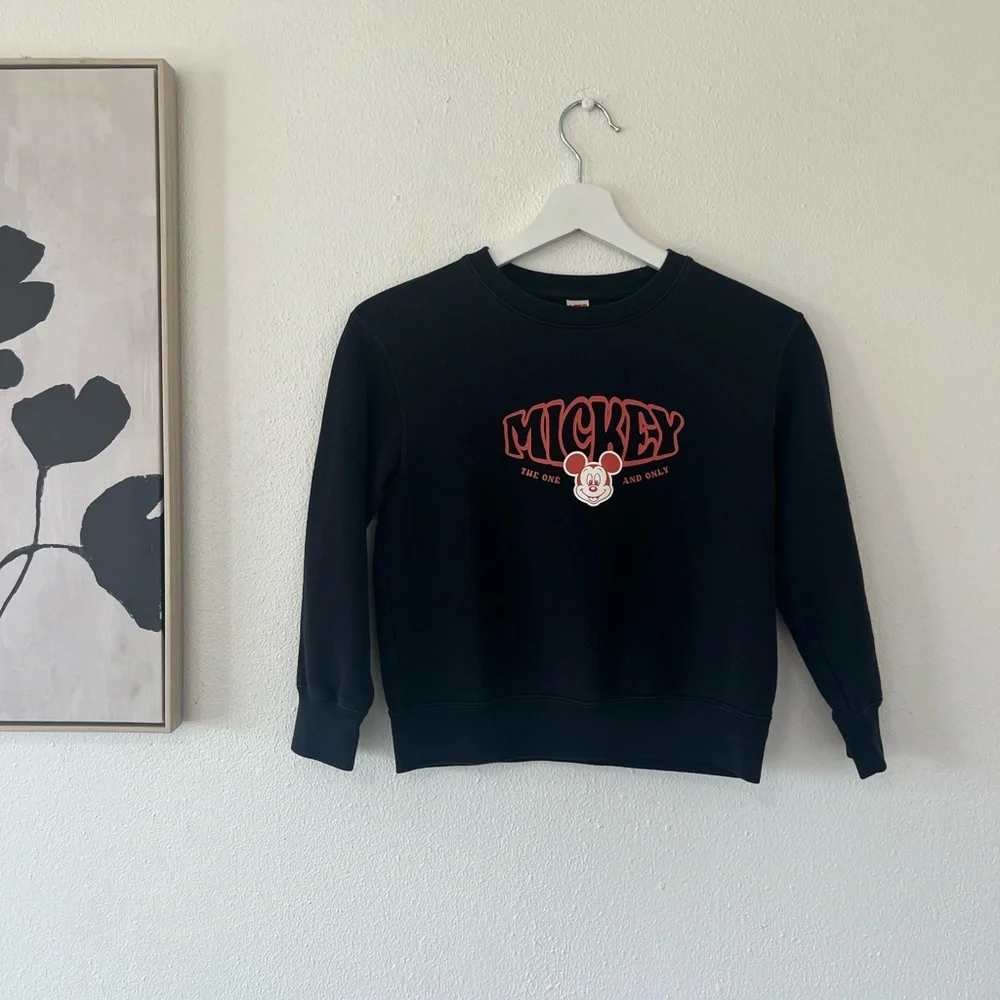 UNIQLO Black Mickey Mouse Crewneck